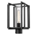 Golden Lighting 6071-OPST NB-CLR Natural Black Golden Lighting Tribeca 1-light Outdoor Post In Natural Black And Clear Glass Image 1