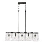 Golden Lighting 6072-LP BLK-HWG Matte Black Golden Lighting Serenity 5-light Island Light In Matte Black Image 1