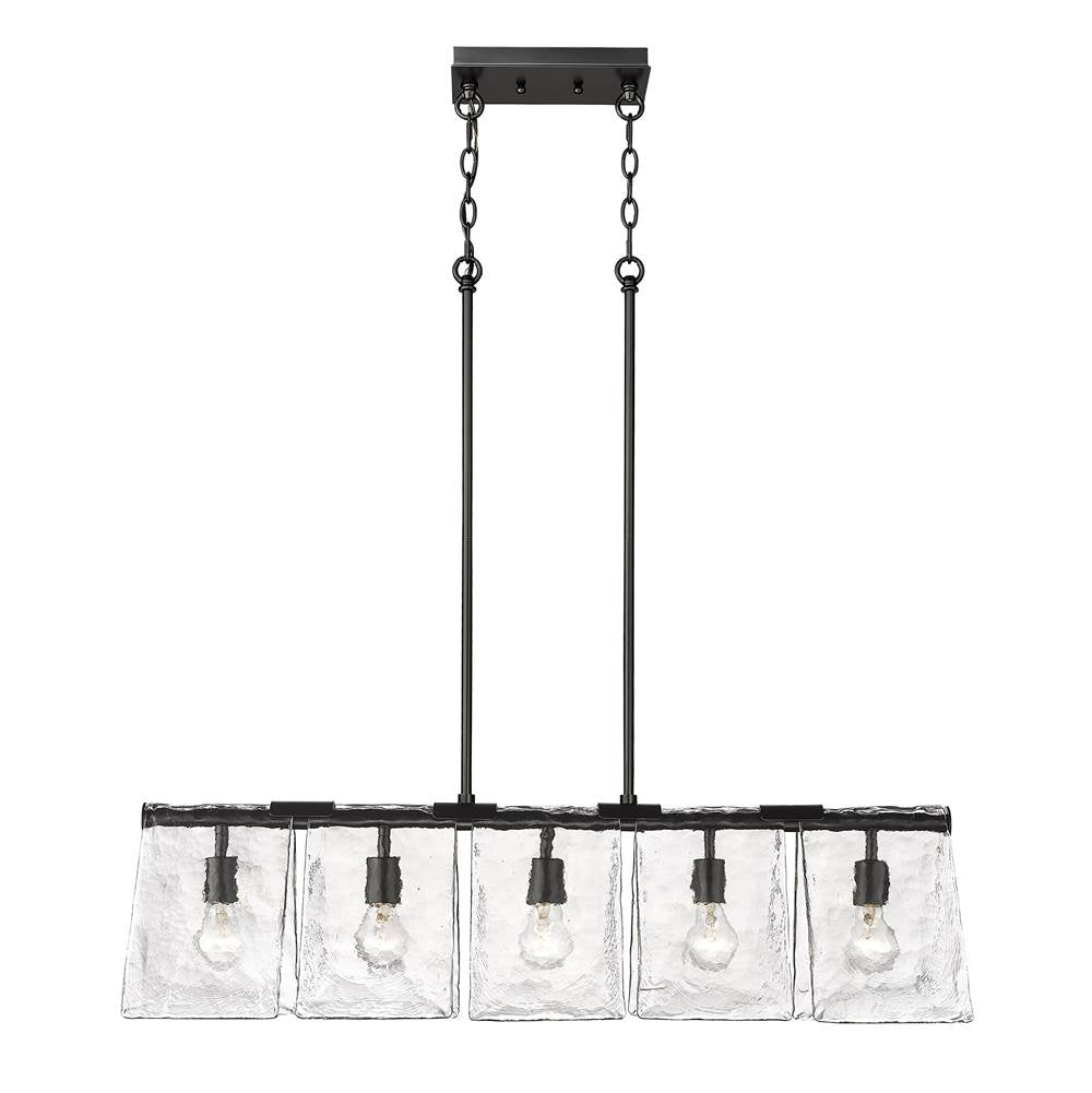 Golden Lighting 6072-LP BLK-HWG Matte Black Golden Lighting Serenity 5-light Island Light In Matte Black Image 1