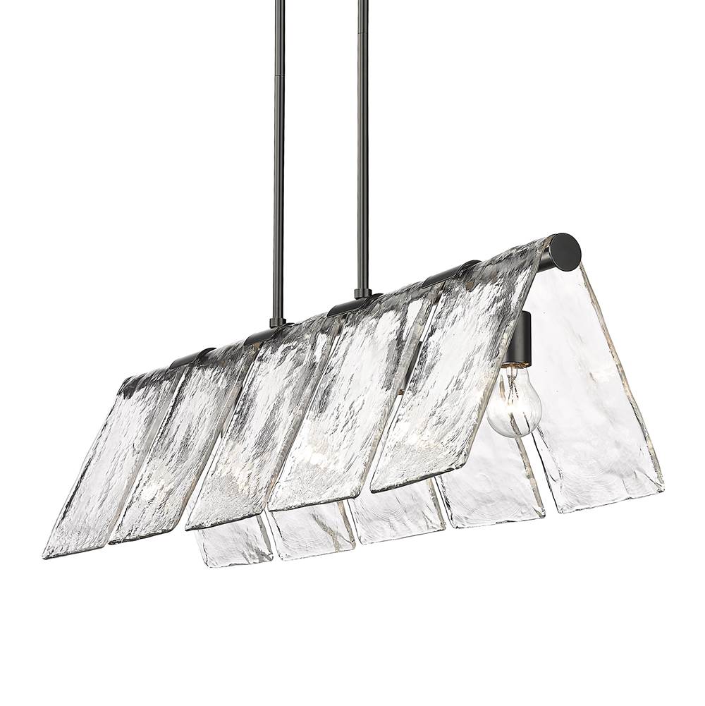 Golden Lighting 6072-LP BLK-HWG Matte Black Golden Lighting Serenity 5-light Island Light In Matte Black Image 5