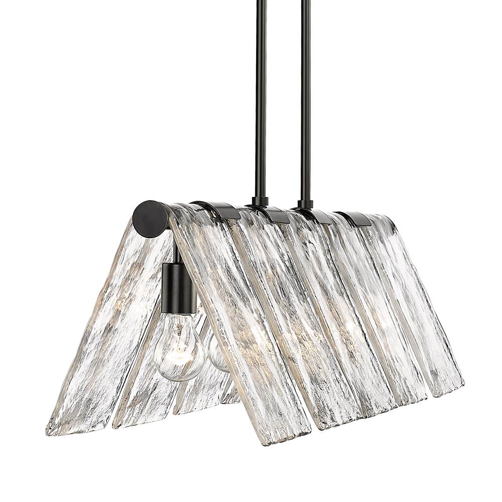 Golden Lighting 6072-LP BLK-HWG Matte Black Golden Lighting Serenity 5-light Island Light In Matte Black Image 4