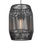 Golden Lighting 6073-O1P NB-BCW Natural Black Golden Lighting Seabrooke 1-light Outdoor Pendant In Natural Black And Black Composite Wicker Image 1
