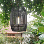 Golden Lighting 6073-O1P NB-BCW Natural Black Golden Lighting Seabrooke 1-light Outdoor Pendant In Natural Black And Black Composite Wicker Image 3