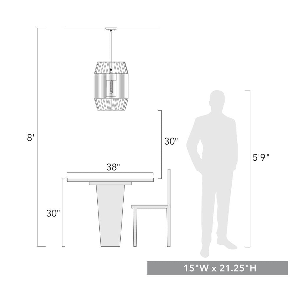 Golden Lighting 6073-O1P NB-BCW Natural Black Golden Lighting Seabrooke 1-light Outdoor Pendant In Natural Black And Black Composite Wicker Image 2