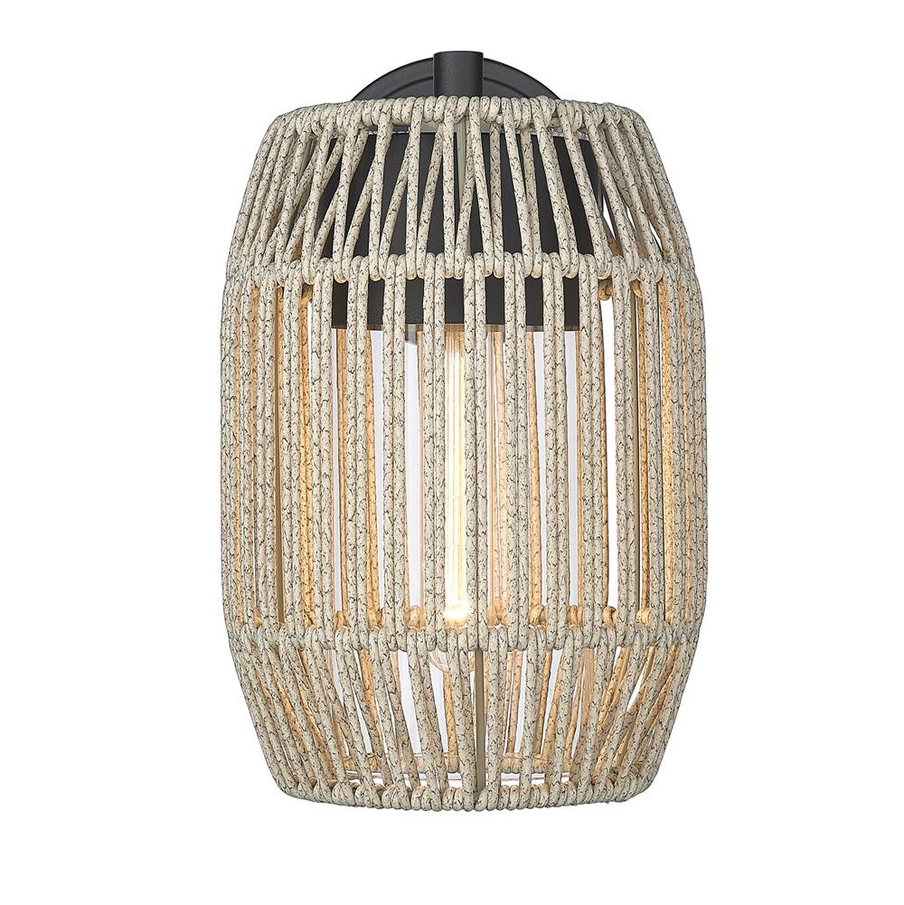 Golden Lighting Seabrooke Golden Lighting Seabrooke 1-light Outdoor Wall In Natural Black