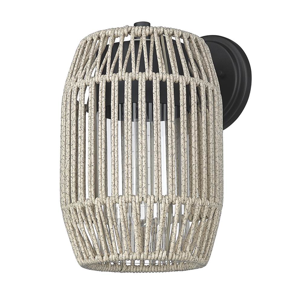 Golden Lighting 6073-OWM NB-SS Natural Black Golden Lighting Seabrooke 1-light Outdoor Wall In Natural Black Image 1