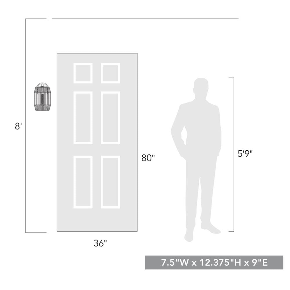 Golden Lighting 6073-OWM NB-SS Natural Black Golden Lighting Seabrooke 1-light Outdoor Wall In Natural Black Image 3