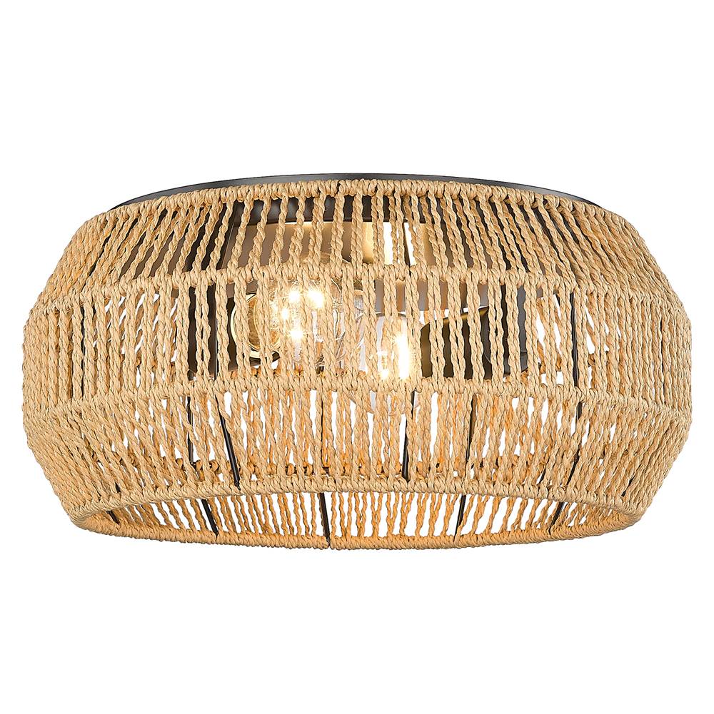 Golden Lighting 6076-FM BLK-NR Matte Black Golden Lighting Marlee 2-light Flush Mount In Matte Black Image 8