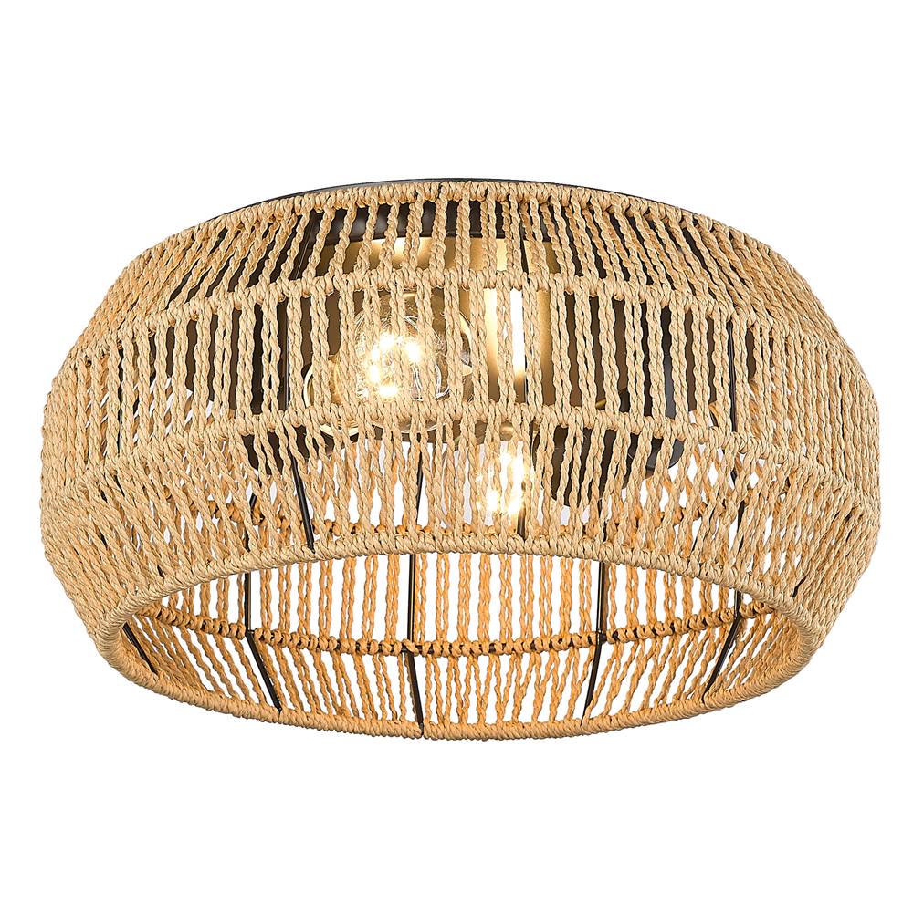 Golden Lighting 6076-FM BLK-NR Matte Black Golden Lighting Marlee 2-light Flush Mount In Matte Black Image 7