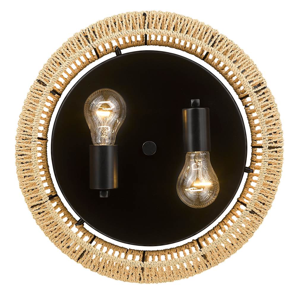 Golden Lighting 6076-FM BLK-NR Matte Black Golden Lighting Marlee 2-light Flush Mount In Matte Black Image 6
