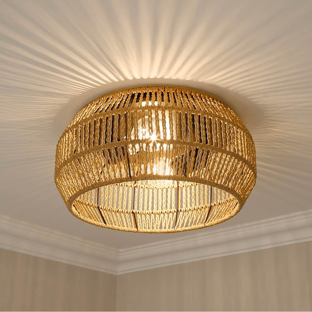 Golden Lighting 6076-FM BLK-NR Matte Black Golden Lighting Marlee 2-light Flush Mount In Matte Black Image 4