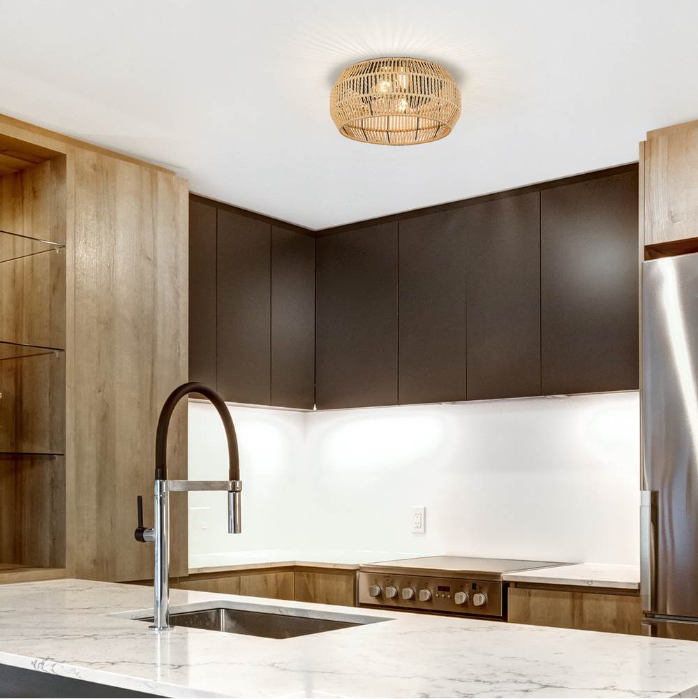 Golden Lighting 6076-FM BLK-NR Matte Black Golden Lighting Marlee 2-light Flush Mount In Matte Black Image 2