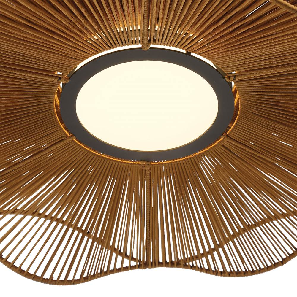 Golden Lighting 6300-24 LAT Latte Rope Wry Lighting Whisper Integrated Led Pendant In Latte Rope Image 4