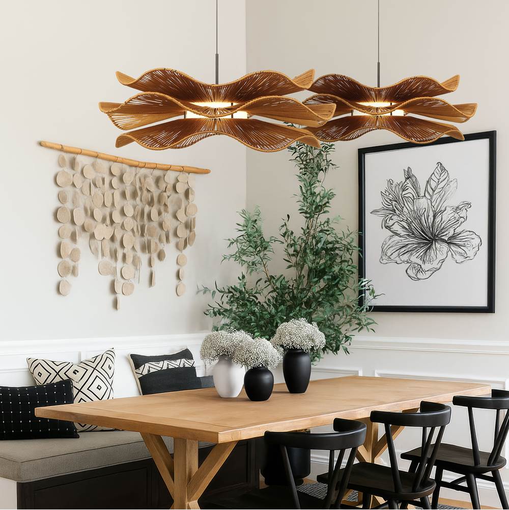 Golden Lighting 6300-24 LAT Latte Rope Wry Lighting Whisper Integrated Led Pendant In Latte Rope Image 3