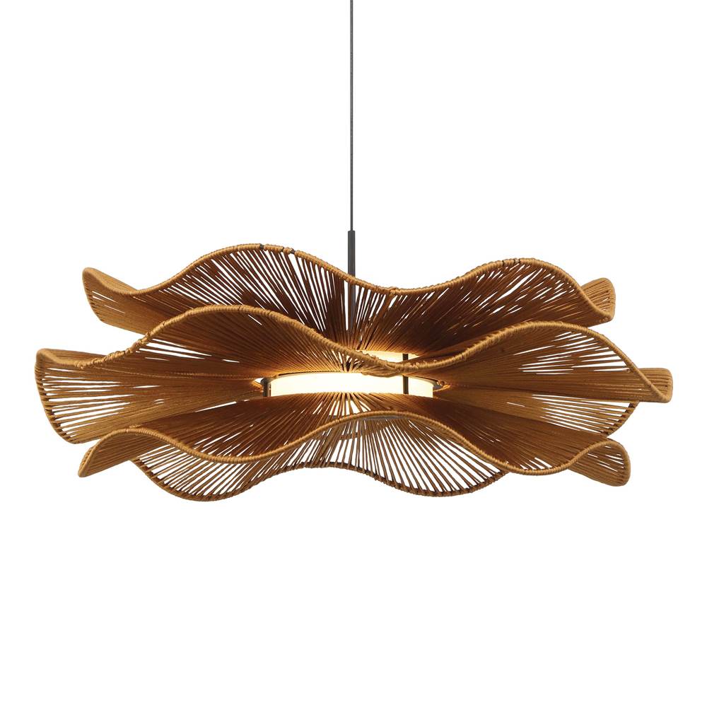 Golden Lighting 6300-24 LAT Latte Rope Wry Lighting Whisper Integrated Led Pendant In Latte Rope Image 1
