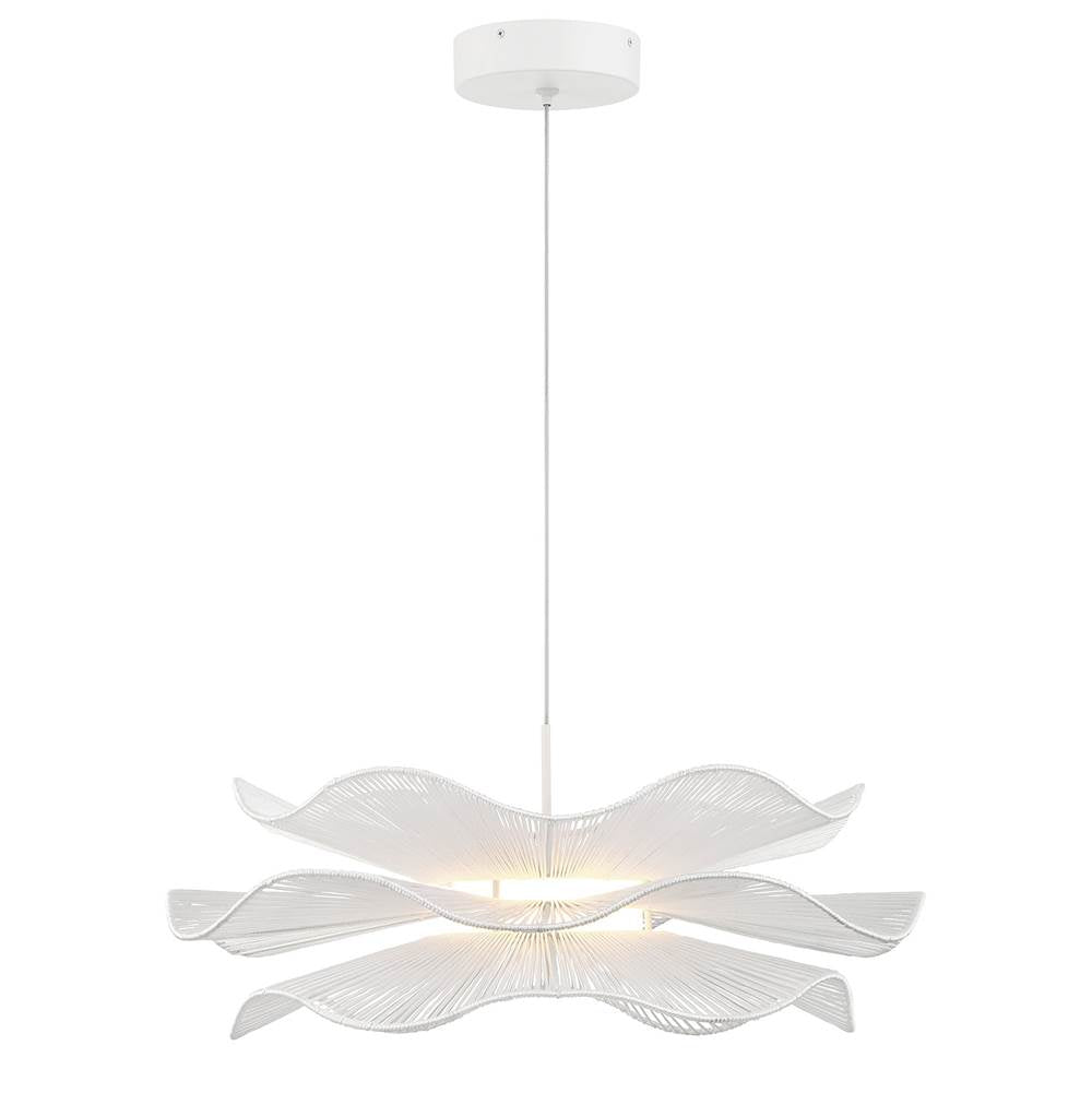 Golden Lighting Whisper Wry Lighting Whisper Integrated Led Pendant In Latte Rope