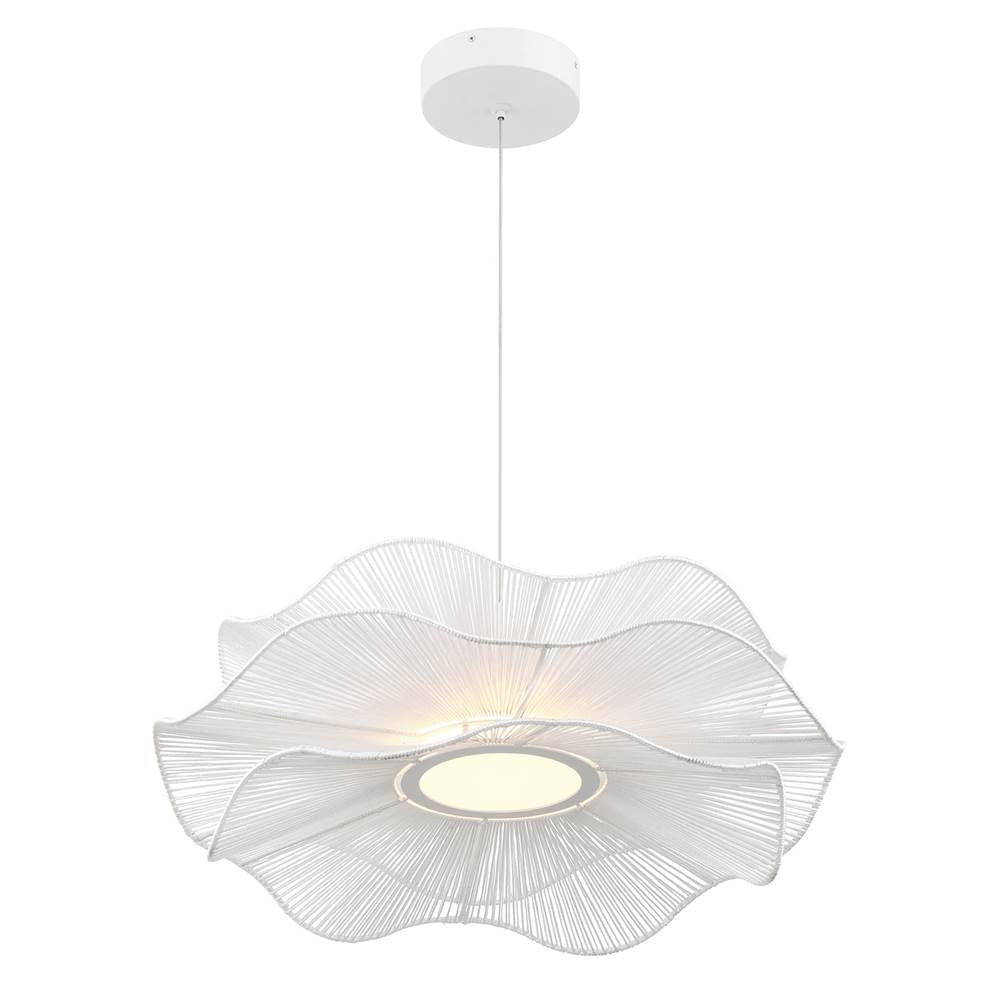 Golden Lighting 6300-24 WHT Matte White Wry Lighting Whisper Integrated Led Pendant In Matte White Image 5