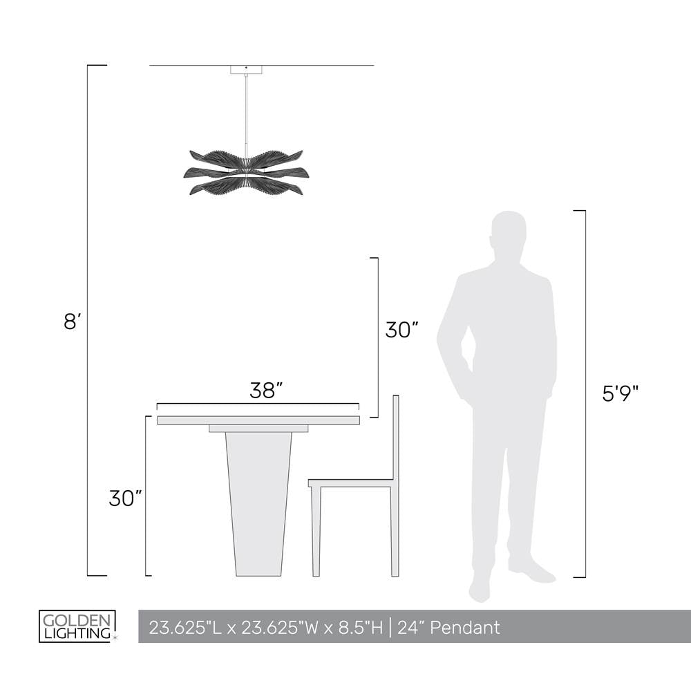 Golden Lighting 6300-24 WHT Matte White Wry Lighting Whisper Integrated Led Pendant In Matte White Image 2