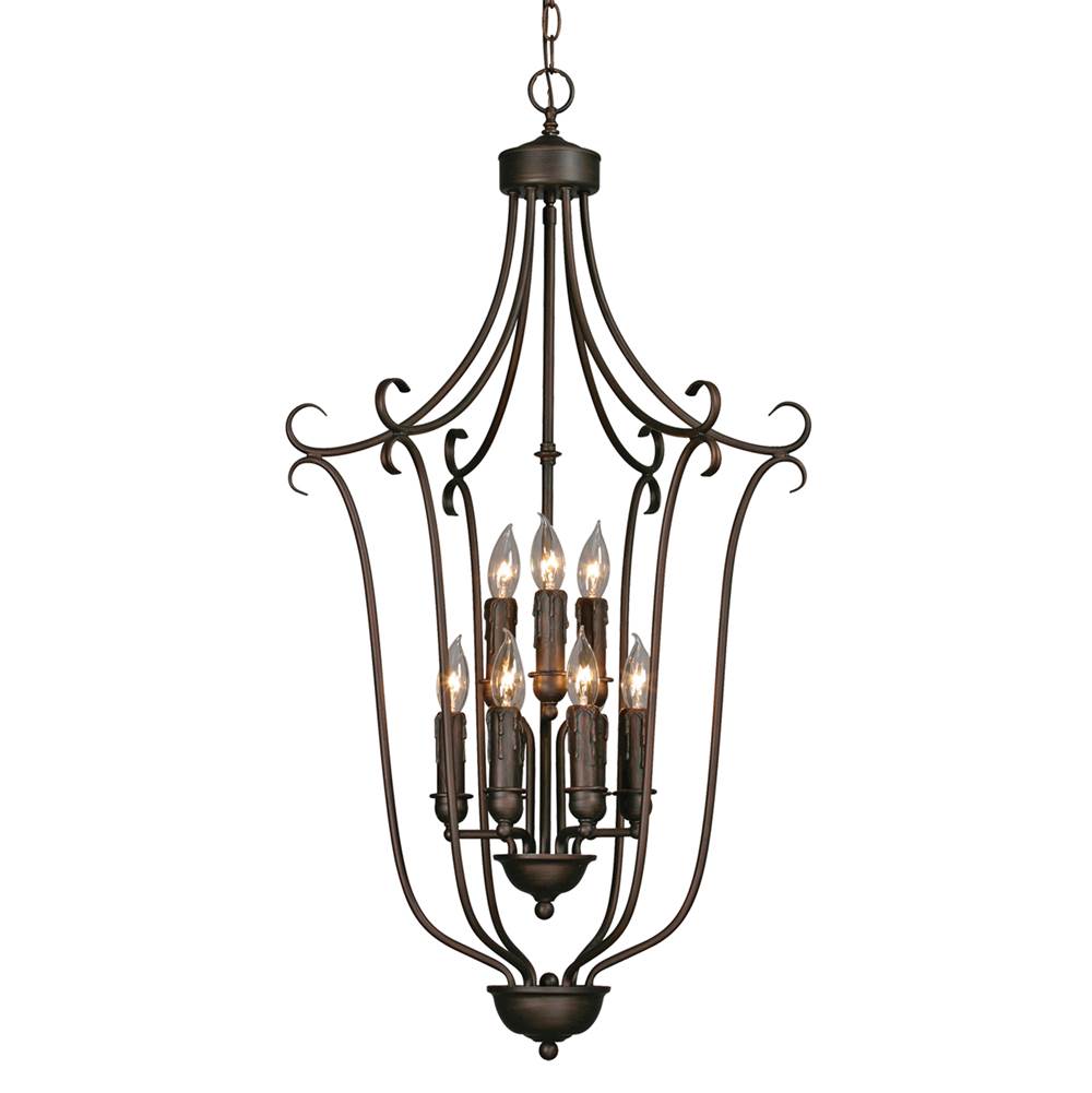 Golden Lighting Grace Wry Lighting Grace 9-light Chandelier In Rubbed Bronze