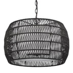 Golden Lighting 6805-4 BLK-MBR Matte Black Golden Lighting Everly 4-light Pendant In Matte Black And Modern Black Rattan Shade Image 7