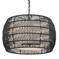 Golden Lighting 6805-4 BLK-MBR Matte Black Golden Lighting Everly 4-light Pendant In Matte Black And Modern Black Rattan Shade Image 1
