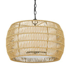 Golden Lighting 6805-4 BLK-NR Matte Black Golden Lighting Everly 4-light Pendant In Matte Black And Natural Rattan Shade Image 5