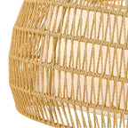 Golden Lighting 6805-4 BLK-NR Matte Black Golden Lighting Everly 4-light Pendant In Matte Black And Natural Rattan Shade Image 4