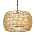 Golden Lighting 6805-4 BLK-NR Matte Black Golden Lighting Everly 4-light Pendant In Matte Black And Natural Rattan Shade Image 1