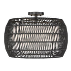 Golden Lighting Everly Golden Lighting Everly 4-light Semi-flush Mount In Matte Black And Modern Black Rattan Shade