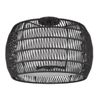 Golden Lighting 6805-4SF BLK-MBR Matte Black Golden Lighting Everly 4-light Semi-flush Mount In Matte Black And Modern Black Rattan Shade Image 5