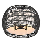 Golden Lighting 6805-4SF BLK-MBR Matte Black Golden Lighting Everly 4-light Semi-flush Mount In Matte Black And Modern Black Rattan Shade Image 4
