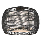 Golden Lighting 6805-4SF BLK-MBR Matte Black Golden Lighting Everly 4-light Semi-flush Mount In Matte Black And Modern Black Rattan Shade Image 1