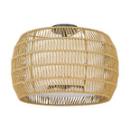 Golden Lighting 6805-4SF BLK-NR Matte Black Golden Lighting Everly 4-light Semi-flush Mount In Matte Black And Natural Rattan Shade Image 3