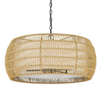 Golden Lighting 6805-6 BLK-NR Matte Black Golden Lighting Everly 6-light Chandelier In Matte Black And Natural Rattan Shade Image 5