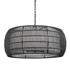 Golden Lighting 6805-6 BLK-MBR Matte Black Golden Lighting Everly 6-light Chandelier In Matte Black And Modern Black Rattan Shade Image 1