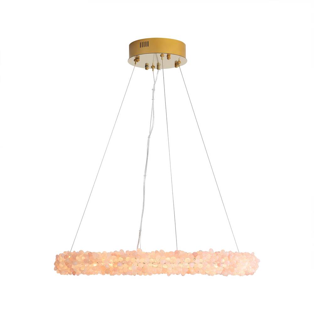 Golden Lighting Corallo Ziva By Golden Lighting Corallo Integrated Led 22in Chandelier In Coral