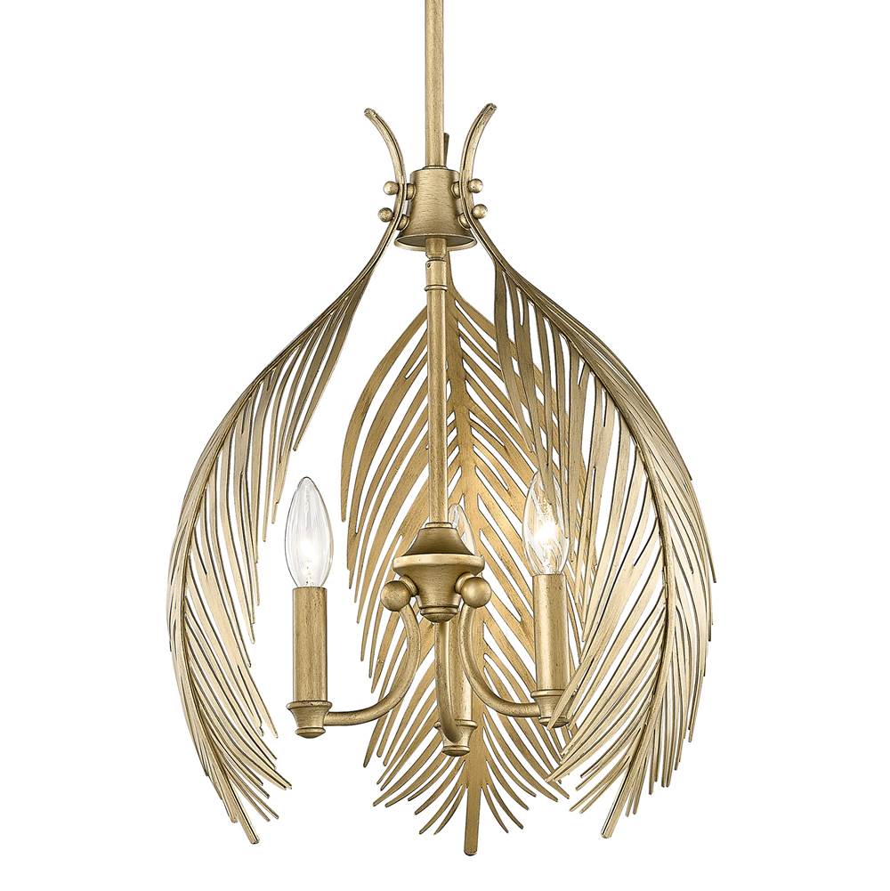 Golden Lighting 6930-3P VFG Vintage Fired Gold Golden Lighting Cay 3-light Pendant In Vintage Fired Gold Image 1