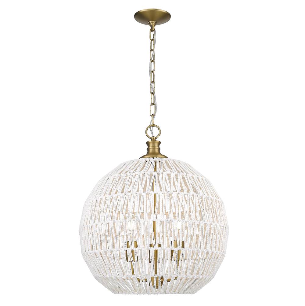 Golden Lighting Florence Golden Lighting Florence 3-light Pendant In Brushed Champagne Brass