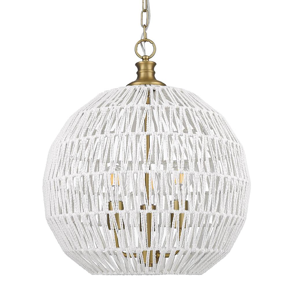 Golden Lighting 6933-3P BCB-WR Brushed Champagne Brass Golden Lighting Florence 3-light Pendant In Brushed Champagne Brass Image 7