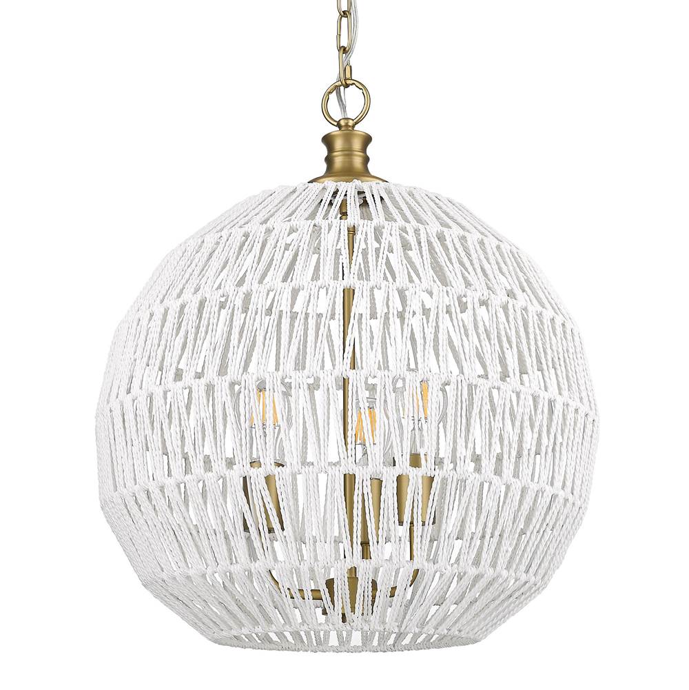 Golden Lighting 6933-3P BCB-WR Brushed Champagne Brass Golden Lighting Florence 3-light Pendant In Brushed Champagne Brass Image 6