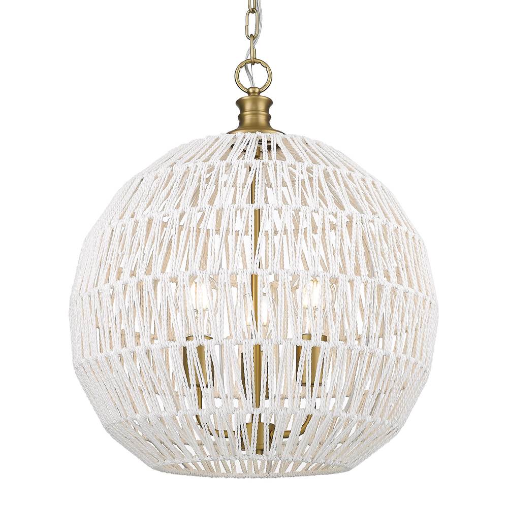 Golden Lighting 6933-3P BCB-WR Brushed Champagne Brass Golden Lighting Florence 3-light Pendant In Brushed Champagne Brass Image 1