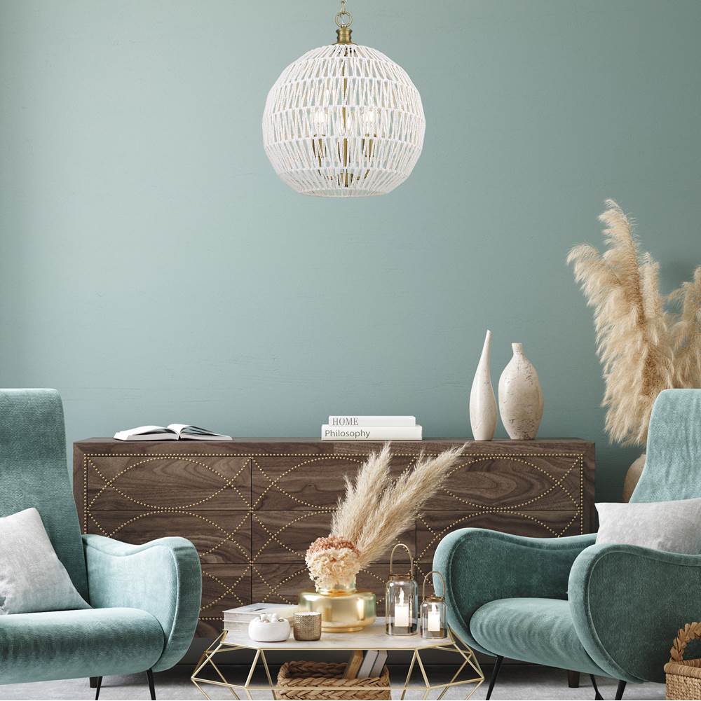 Golden Lighting 6933-3P BCB-WR Brushed Champagne Brass Golden Lighting Florence 3-light Pendant In Brushed Champagne Brass Image 4
