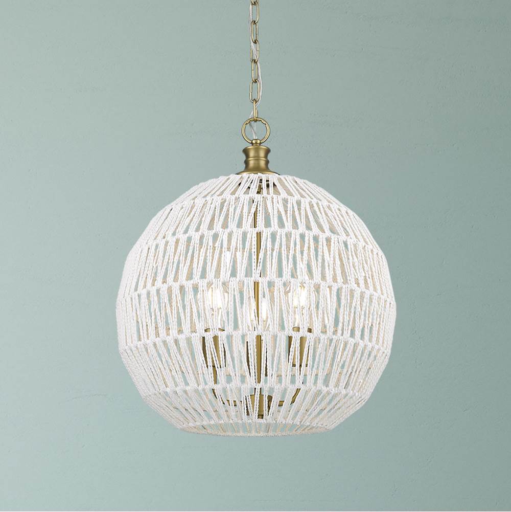 Golden Lighting 6933-3P BCB-WR Brushed Champagne Brass Golden Lighting Florence 3-light Pendant In Brushed Champagne Brass Image 3