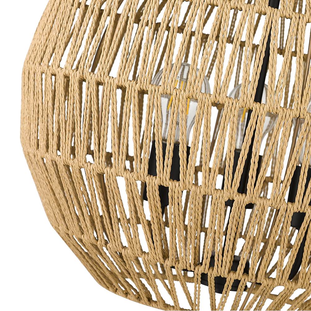 Golden Lighting 6933-3P BLK-NR Matte Black Golden Lighting Florence 3-light Pendant In Matte Black Image 2