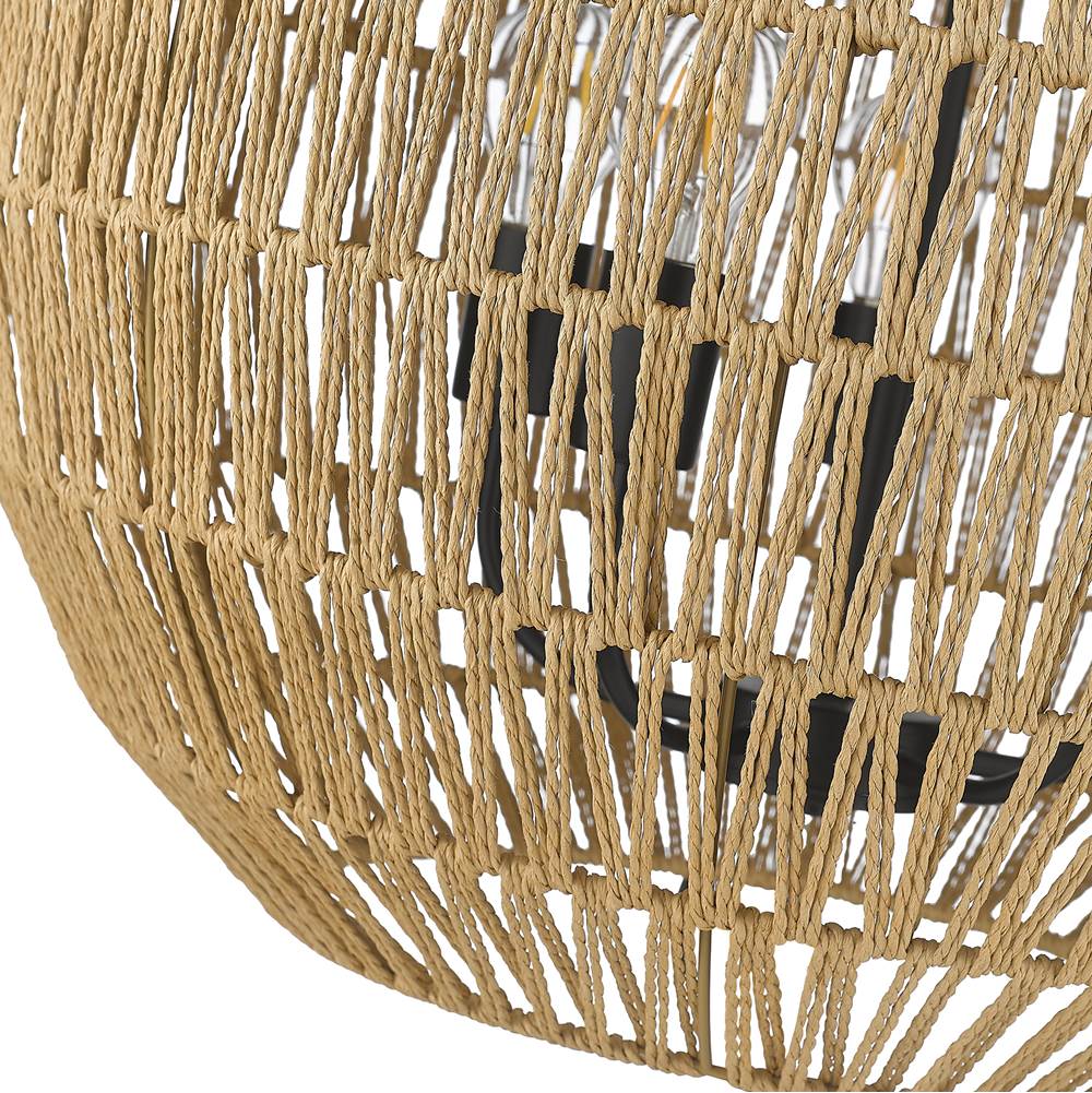 Golden Lighting 6933-5P BLK-NR Matte Black Golden Lighting Florence 5-light Pendant In Matte Black Image 5