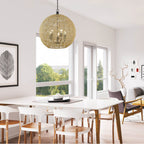 Golden Lighting 6933-5P BLK-NR Matte Black Golden Lighting Florence 5-light Pendant In Matte Black Image 4