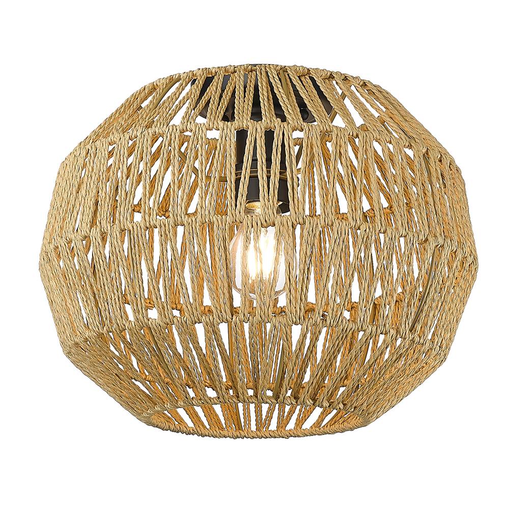 Golden Lighting 6933-FM BLK-NR Matte Black Golden Lighting Florence 1-light Flush Mount In Matte Black Image 1
