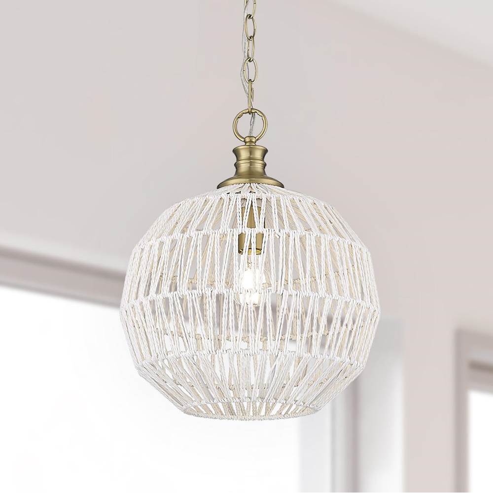 Golden Lighting 6933-M BCB-WR Brushed Champagne Brass Golden Lighting Florence 1-light Pendant In Brushed Champagne Brass Image 3