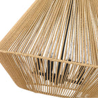 Golden Lighting 6937-4P BLK-NR Matte Black Golden Lighting Valentina 4-light Pendant In Matte Black And Natural Raphia Rope Shade Image 2