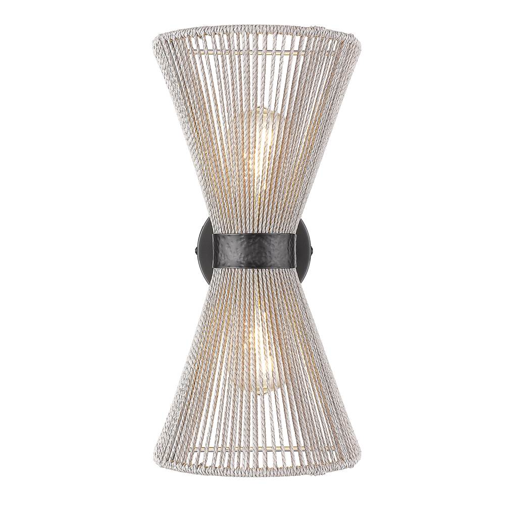 Golden Lighting Avon Golden Lighting Avon 2-light Wall Sconce In Matte Black
